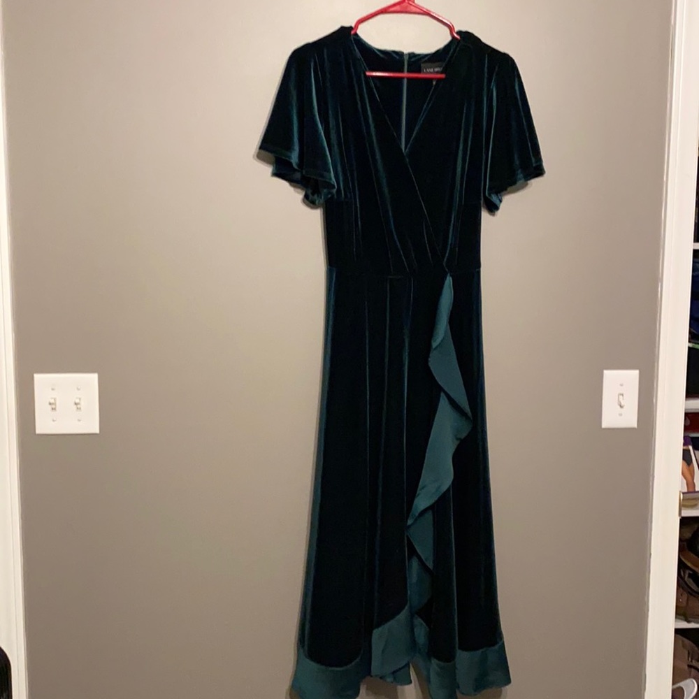 Dark Green velvet Lane Bryant dress 14/16